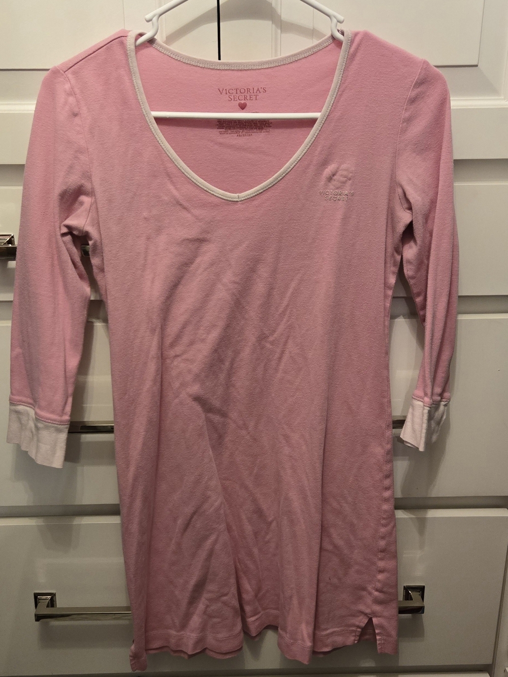 Victoria's Secret Light Pink 3/4 Sleeve Sleep Shirt